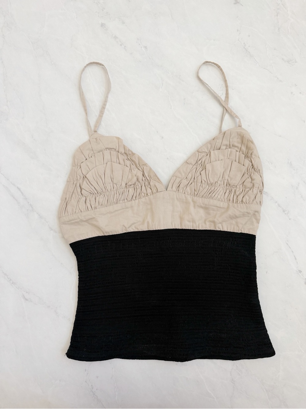 Zara Contrasting Ruffled Top XS - Picture 2 of 4